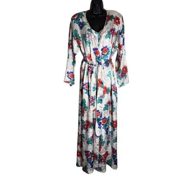 Mary McFadden Other - Mary McFadden For Neiman Marcus Vintage Floral Kimono Robe and Night Gown Set